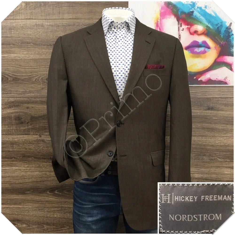 HICKEY FREEMAN Mens Blazer Sport Coat Casual Jacket‎ Size 42L Classic Wool Suit